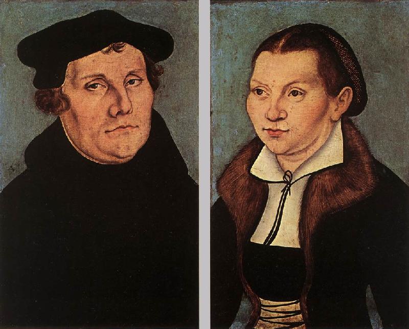 CRANACH, Lucas the Elder Portraits of Martin Luther and Catherine Bore dfg France oil painting art